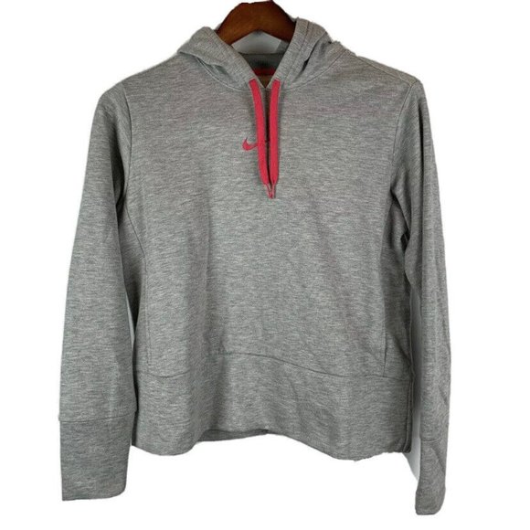 Nike Tops - Nike Dri-Fit Womens Size Medium Fleece Athletic Pullover Hoodie Sweatshirt Gray